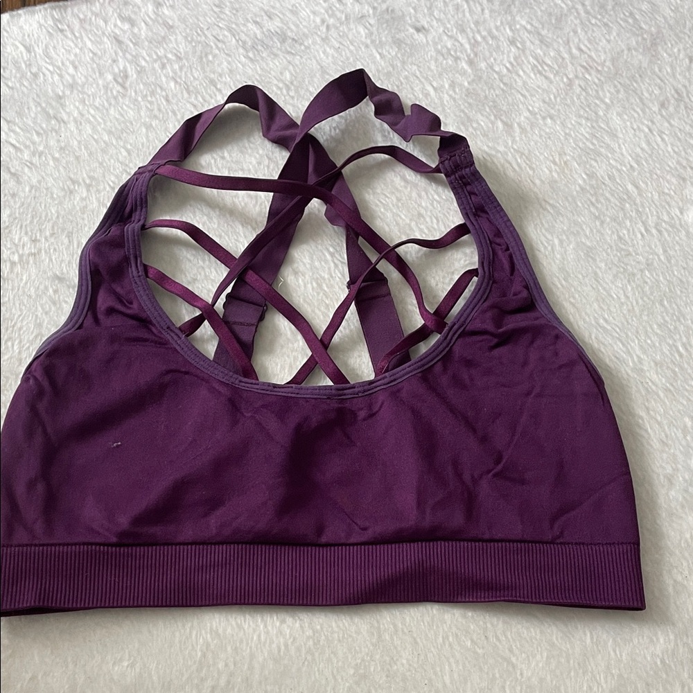 Women's Purple Strappy Sports Bra